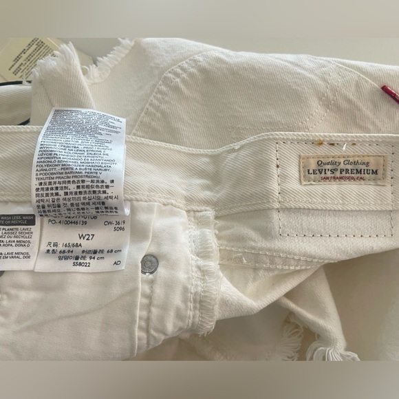 Levi’s 501 High-Rise White Denim Shorts - Picture 8 of 12